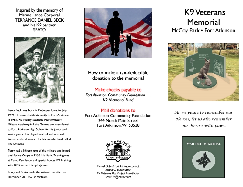 K9 Memorial Brochure - Outside